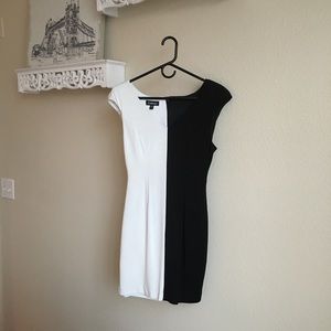 BEBE Black & White Colorblock Dress